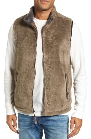Men's True Grit Double Up Pebble Pile Faux Fur Vest, Size - Grey