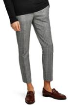 Men's Topman Skinny Fit Check Crop Trousers X 32 - Grey