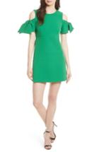 Women's Milly Stretch Crepe Cold Shoulder Minidress - Green