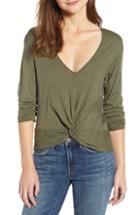 Women's Treasure & Bond Twist Detail Cotton Blend Top - Green
