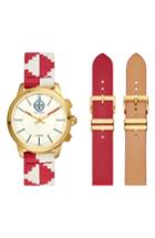 Women's Tory Burch The Collins Hybrid Woven Strap Smart Watch Set, 38mm