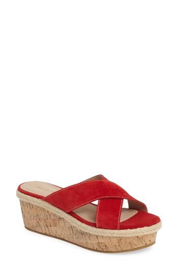 Women's Pelle Moda Harriet Platform Wedge Sandal .5 M - Red