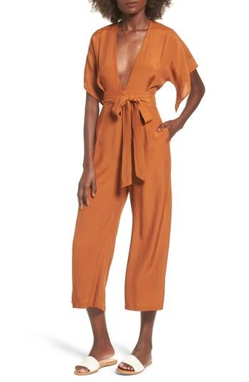 Women's Faithfull The Brand Cedric Plunging Jumpsuit - Yellow