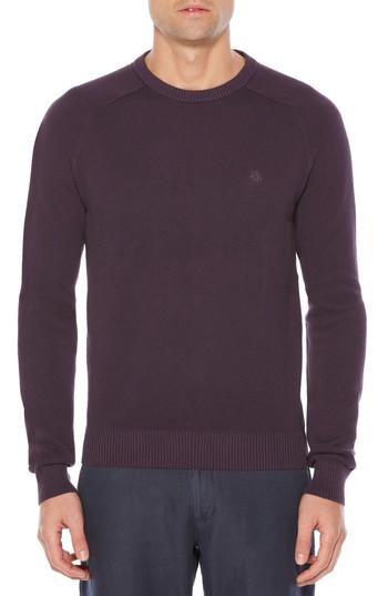 Men's Original Penguin Honeycomb Pique Sweater, Size - Purple