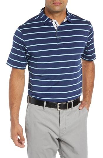 Men's Bobby Jones Ferry Stripe Classic Fit Golf Polo, Size - Blue