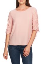 Women's 1.state Ruched Detail Tie Sleeve Blouse - Pink