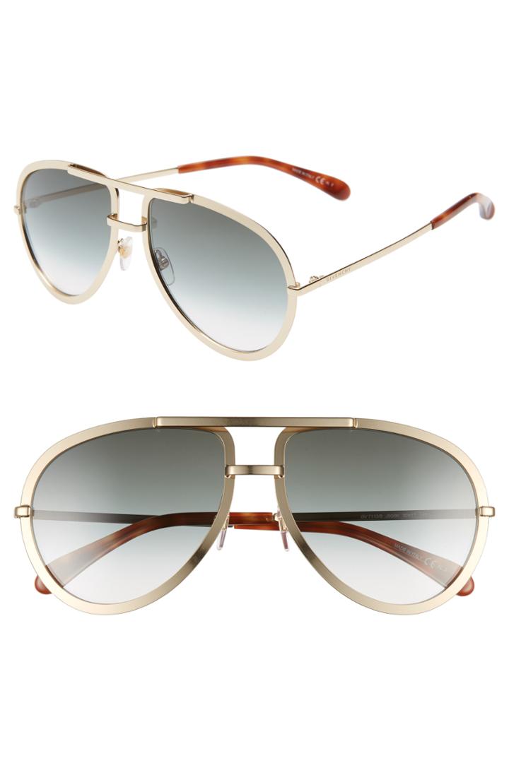 Women's Givenchy 60mm Aviator Sunglasses - Gold