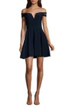 Women's Xscape Off The Shoulder Double Strap Party Dress - Blue