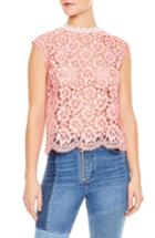 Women's Sandro Rose Floral Lace Sleeveless Blouse - Pink