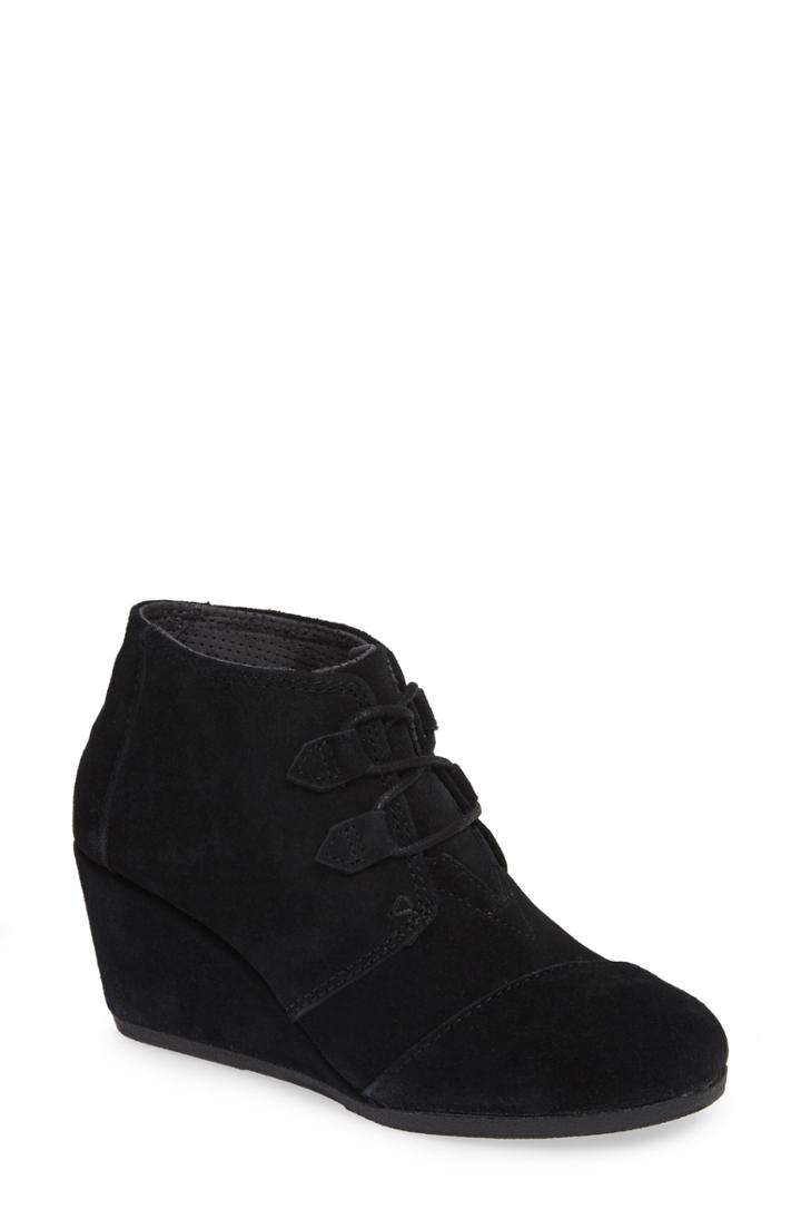 Women's Toms Kala Wedge Bootie .5 B - Black