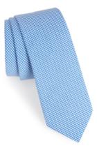 Men's Nordstrom Men's Shop Sydney Check Cotton Skinny Tie, Size - Blue