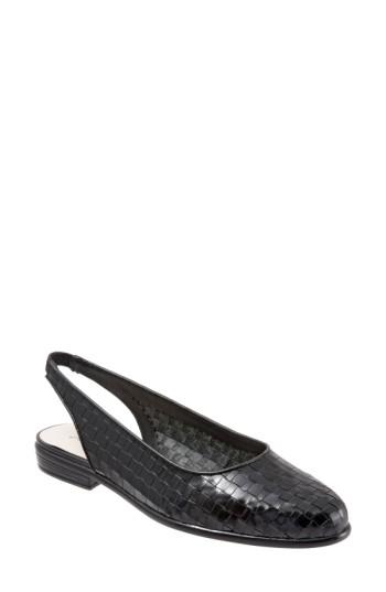 Women's Trotters Lucy Slingback Flat .5 N - Black