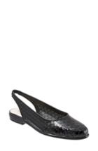 Women's Trotters Lucy Slingback Flat .5 N - Black