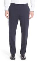 Men's Hart Schaffner Marx Flat Front Solid Stretch Wool Trousers R - Blue