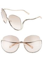 Women's Chloe 64mm Oversize Sunglasses - Gold/ Transparent Peach