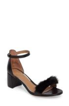 Women's Linea Paolo Hepburn Genuine Mink Fur Sandal M - Black