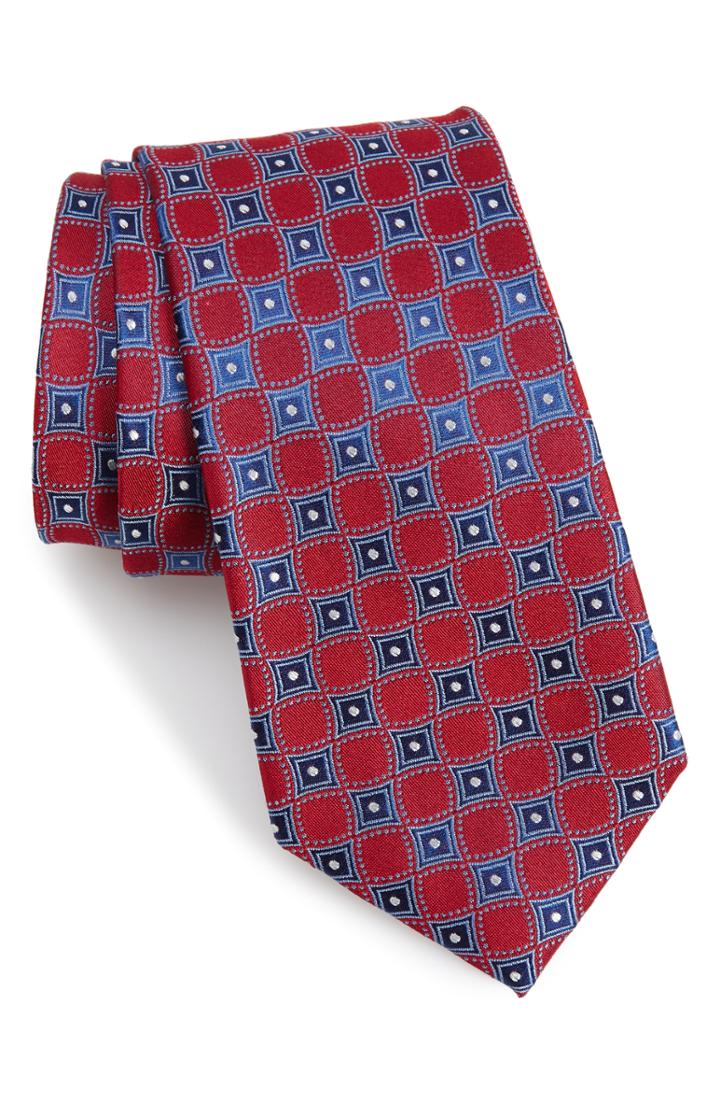 Men's Nordstrom Men's Shop Sophia Medallion Silk Tie, Size - Red