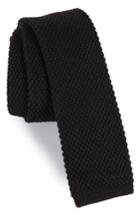 Men's Michael Bastian Solid Knit Wool Skinny Tie, Size - Black