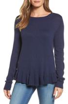 Women's Halogen Ruffle Hem Sweater - Blue