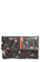 Clare V. Floral Leather Foldover Clutch -