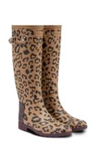 Women's Hunter Original Leopard Print Refined Rain Boot, Size 5 M - Brown