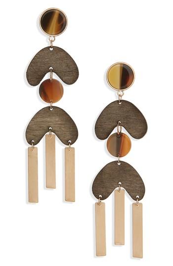Women's Lula Wood & Metal Drop Earrings