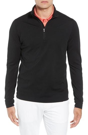 Men's Cutter & Buck Advantage Regular Fit Drytec Mock Neck Pullover - Black