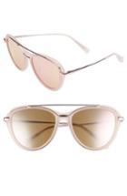 Women's Blanc & Eclare Marrakesh 57mm Polarized Aviator Sunglasses - Rose/ Pink/ Pink Mirror