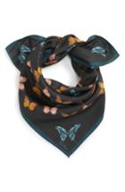 Women's Echo Butterfly Silk Bandana, Size - Black