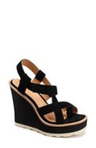 Women's Bill Blass Rae Strappy Wedge Sandal M - Black