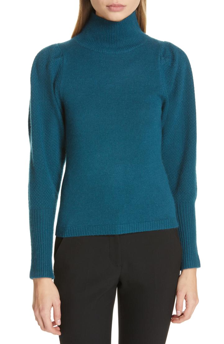 Women's Dvf Beatrice Wool & Cashmere Sweater - Blue/green