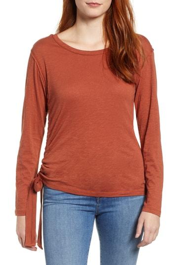 Women's Caslon Side Shirred Top - Brown