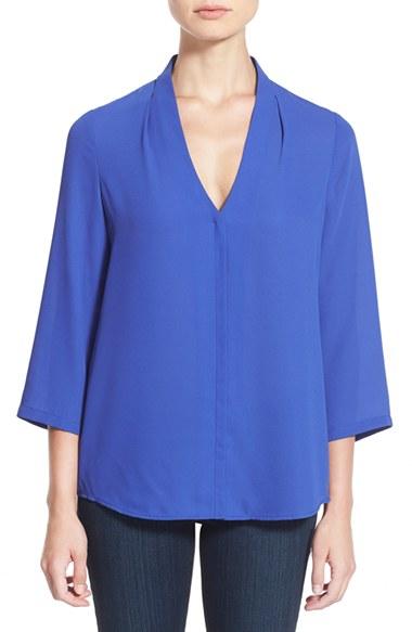 Women's Nydj 'origami' Georgette V-neck Tunic