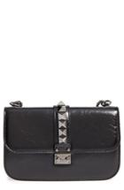 Valentino 'medium Lock' Studded Leather Shoulder Bag - Black