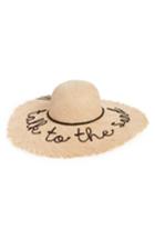 Women's Nyc Underground Frayed Edge Floppy Straw Hat - Beige