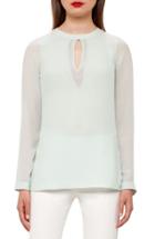 Women's Akris Cutout Silk Georgette Blouse