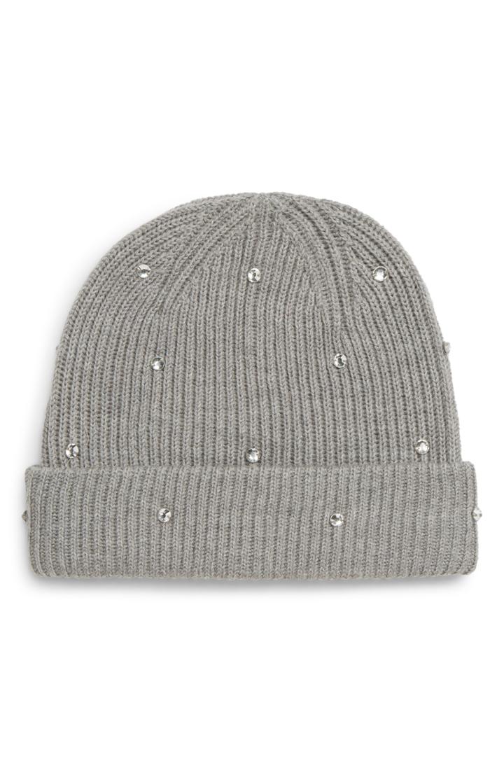 Women's Kate Spade New York Bedazzled Beanie - Grey
