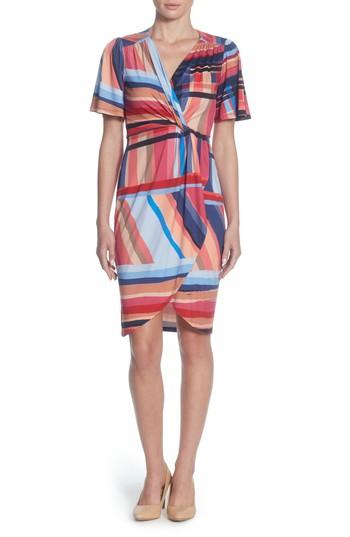 Women's Catherine Catherine Malandrino Nyla Twist Front Sheath Dress - Red