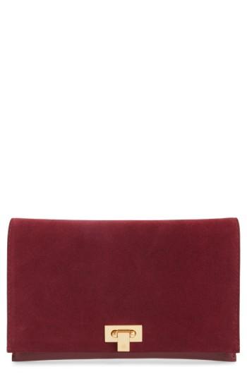 Tory Burch Carmen Leather Clutch - Red