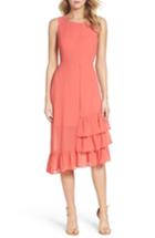 Women's Charles Henry Ruffle Midi Dress
