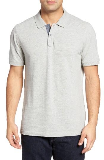 Men's Nordstrom Men's Shop Washed Slub Knit Polo - Grey