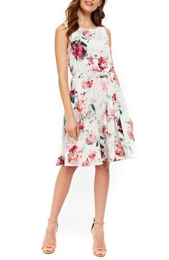 Women's Wallis Pretty Bloom Fit & Flare Dress Us / 8 Uk - Ivory
