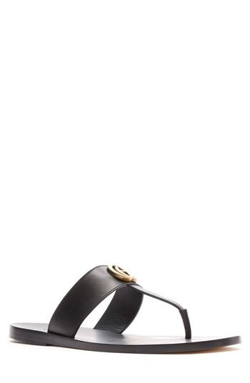 Men's Gucci Francis Marmont Flip Flop Us / 6uk - Black