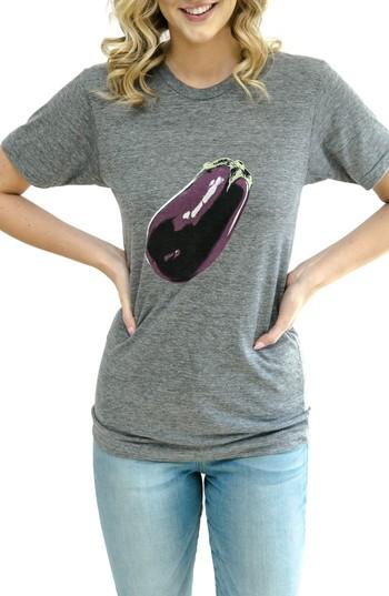 Women's Produce Second Trimester Eggplant Maternity Tee - Grey