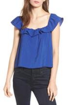 Women's Bp. Ruffle Trim Top, Size - Blue