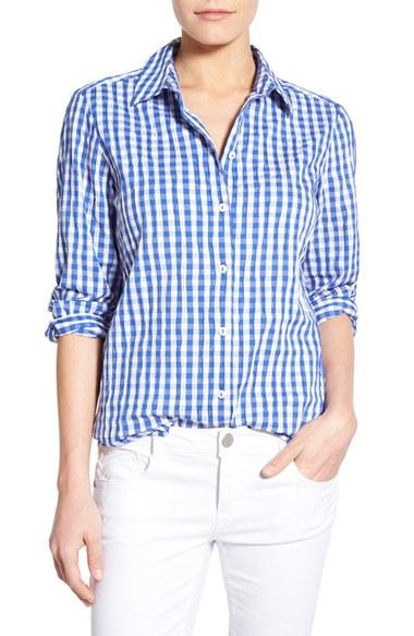 Women's Foxcroft Crinkled Gingham Shirt