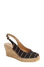 Women's Toni Pons 'carmina' Silk Slingback Wedge Sandal Eu - Black