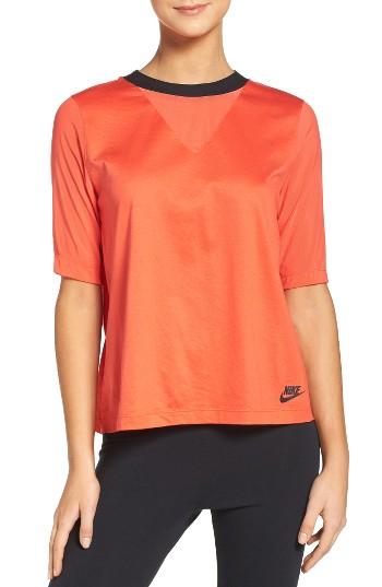 Women's Nike Pleated Back Top - Orange