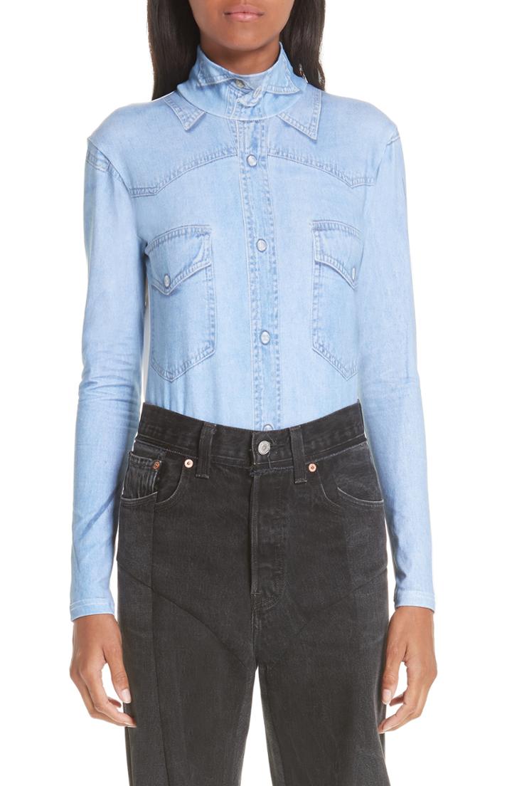 Women's Vetements Denim Print Bodysuit