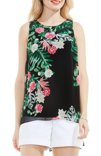 Women's Vince Camuto Havana Tropical High/low Blouse - Black